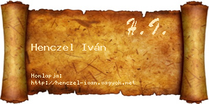 Henczel Iván névjegykártya
