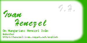 ivan henczel business card